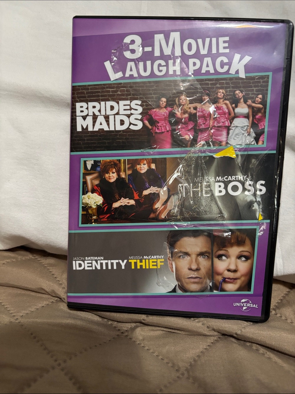 Universal 3-Movie Laugh Pack - Purple Cover Bridesmaids, The Boss, Identity